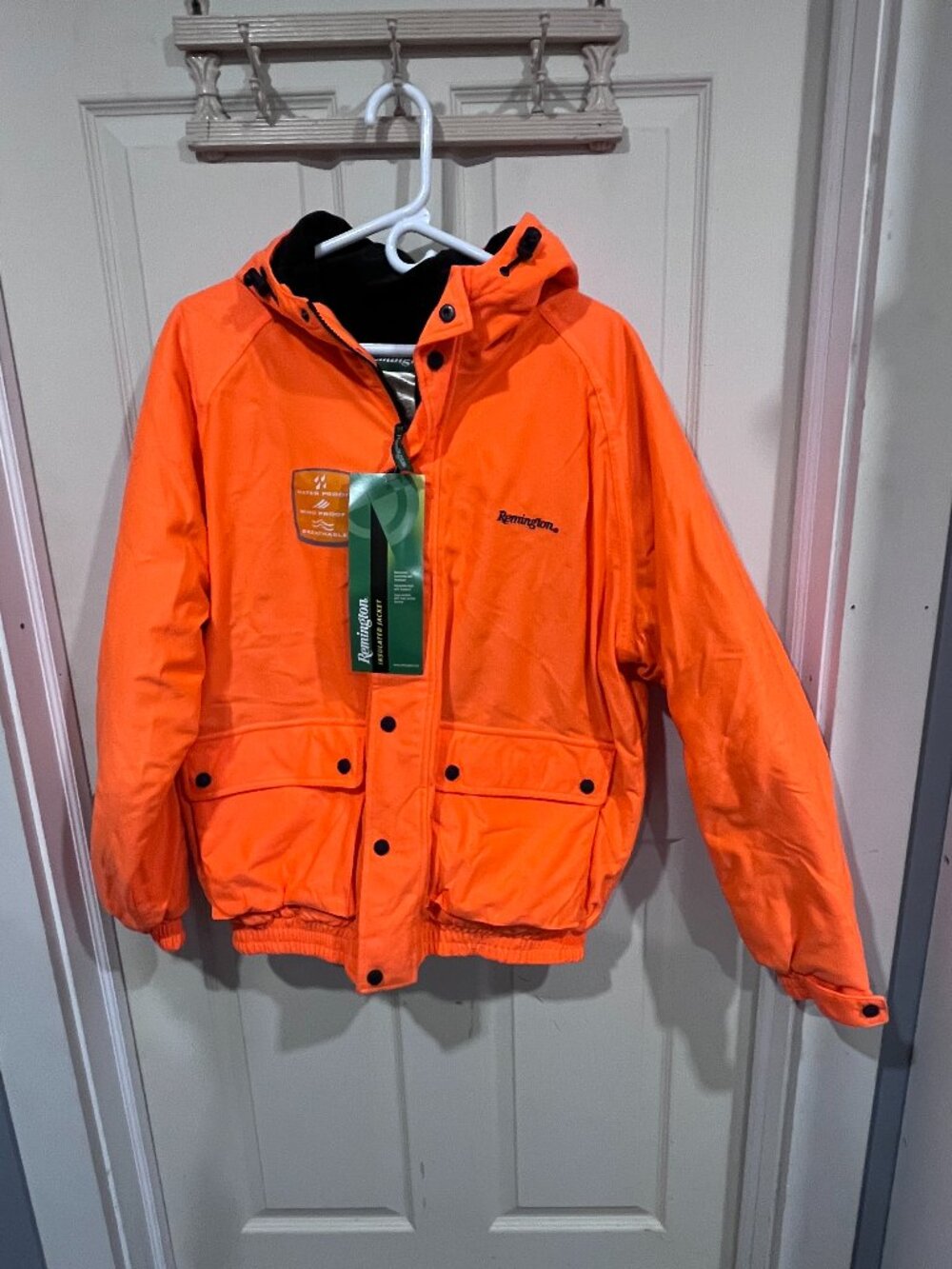 Remington Men’s Insulated Hooded Hunting Jacket, Waterproof Windproof, Orange L
